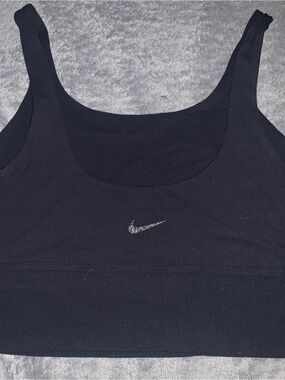 Nike Black Crop Sports Bra with colorful Swoosh size medium